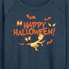 Women's - Dr. Seuss - Happy Halloween Eyes Lightweight French Terry Wide Neck Long Sleeve Shirt - 2 of 4