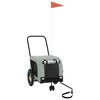vidaXL Pet Bike Trailer Gray and Black Oxford Fabric and Iron 48.8" x 20.9" x 20.9" - 2 of 4