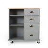 LunaLulinlk KITCHEN CART WITH 2 DRAWERS+1 DOOR - 2 of 4