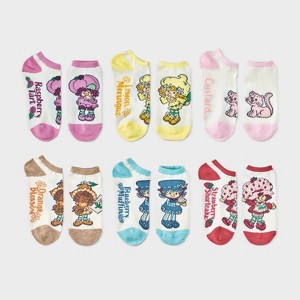 Women's Vintage Strawberry Shortcake 6pk Low Cut Socks - Assorted Color 4-10: Cushioned Sole, Knit Fabric, Machine Washable - 1 of 3