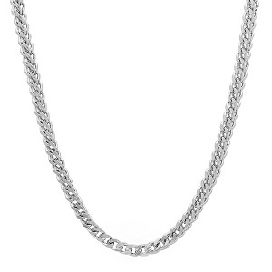 Steeltime Men's stainless steel franco box chain necklace. Color Options: Silver, Gold - 1 of 4