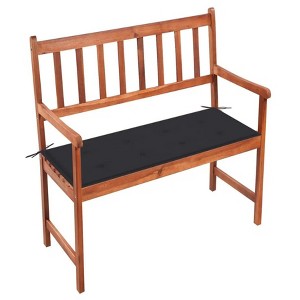 Patio Bench with Cushion 47.2" Solid Acacia Wood - 1 of 4