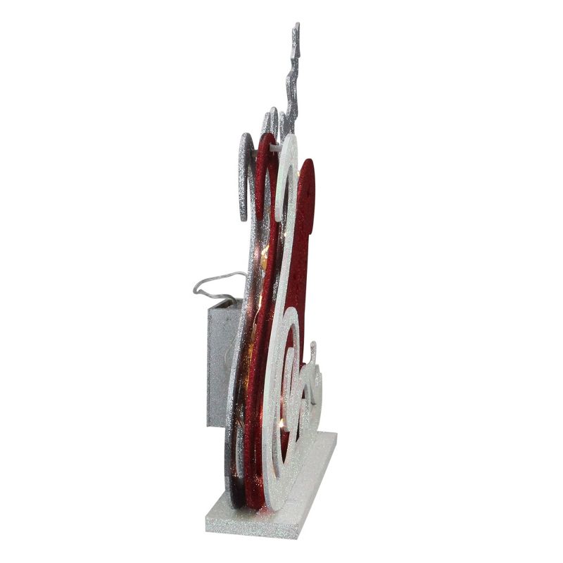 Raz Imports 13.25" Red and Silver LED Lighted Sleigh Silhouette Christmas Tabletop Decor, 2 of 4