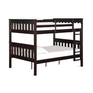 Full Over Full Dolan Bunk Bed with Usb Port Espresso Brown - Dorel Living, Brown Brown