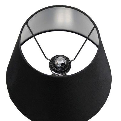 Pearl Black Metal 19'' Three Tier Ball Table Lamp