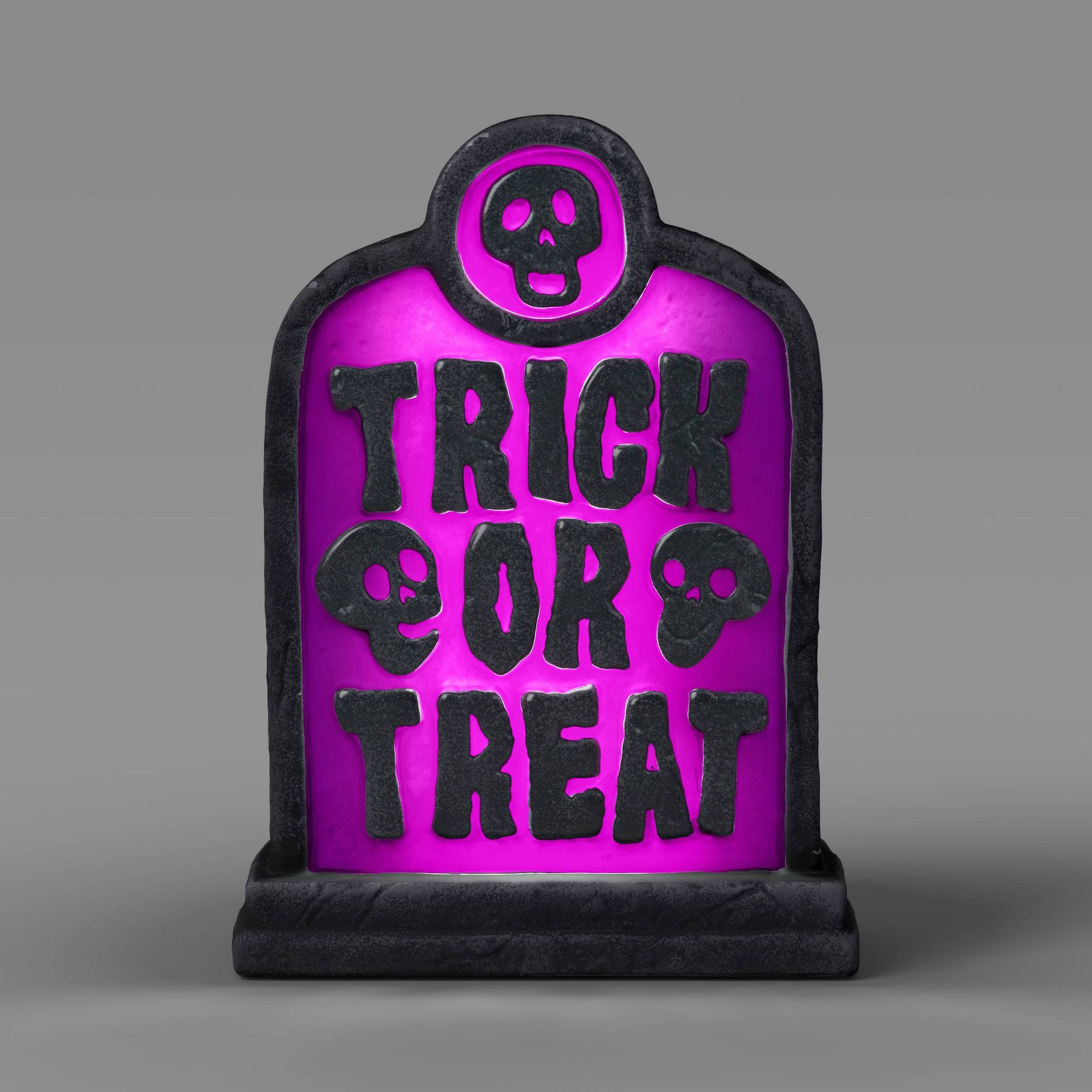 12" Lit Trick or Treat Blow Mold Halloween Decorative Prop Purple - Hyde and EEK! Boutique™