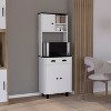 NicBex Storage Buffet Cabinet 67" Freestanding Kitchen Pantry Sideboard Cabinet with 3 Doors, 2 Open Shelves, Microwave Storage Option - 2 of 4
