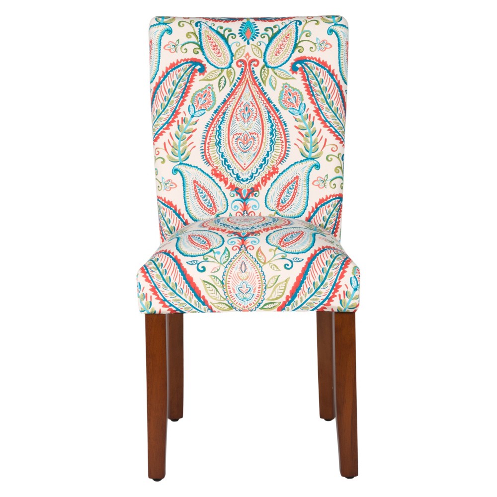 Photos - Chair Set of 2 Parson Dining  Turquoise - HomePop: Upholstered, Wood Legs,