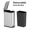 8 Gal & 1.6 Gal Slim Trash Can, 2 Piece Fingerprint-Proof Stainless Steel Garbage Can with Soft-Close Lid and Removable Inner Bucket - 4 of 4