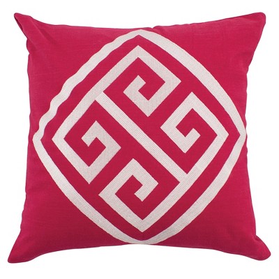 Split P Embroidered Greek Key Pillow Cover 16"
