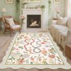 Pastoral Floral Washable Area Rug Non Slip Farmhouse Floor Cover Soft Non Shedding Indoor Rug Low Pile Foldable Carpet for Living Rom Bedroom Nursery - 4 of 4