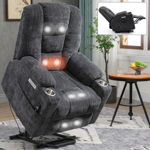 NicBex Recliner Chair Power Lift Chair with USB Ports Message Chair with Heating Oversized Recliner with Cup Holders for Living Room - 1 of 4