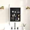 Merrick Lane Reversible Bathroom Wall Medicine Cabinet with Rounded Rectangular Beveled Mirror and Metal Frame and Shelves - 2 of 4