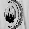 Harry Potter Men's Hogwarts Moon Castle Long Sleeve Graphic Cotton Sweatshirt Hoodie - White S - 2 of 3