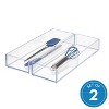 iDESIGN Clarity Drawer Organizer Kitchen Organization Silverware Spatula Gadget Clear: Plastic Utensil Storage, 12"x4"x2" - 3 of 4