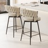 HDZNVF Set of 2 Equipped With Soft Cushioned Backrest Counter Stool, 360°Swivel Bar Chairs, Black and White - 2 of 4