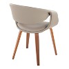 LumiSource Set of 2 Curvo Upholstered Fabric Chair Walnut Wood/Light Gray - 4 of 4