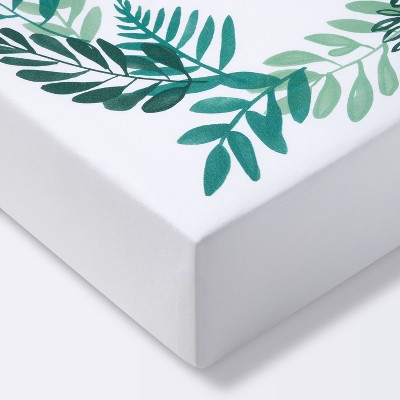 Image of Crib Fitted Sheet - Cloud Island™ White/Green