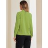 Allegra K Women's Business Casual Stand Collar Chiffon Long Sleeve Blouse - 3 of 4