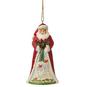 Jim Shore 4.75 In Santa Holding Cardinals Heartwood Creek Tree Ornaments - 1 of 3