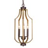 LNC Quaint 3-Lights Farmhouse Lantern  Mini Chandelier,Brown/Gray,9in/12.5in - 4 of 4