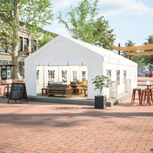 White Heavy Duty Party Tent, Large Outdoor Wedding Tents Event Canopy with Removable Sidewalls and 2 Storage Bags – Cuddlewood - 1 of 4
