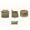 360° Swivel Accent Chair with Gold Metal Frame, Fluffy Upholstered Armchair for Living Room or Bedroom, Modern Square Lounge Chair-Maison Boucle - 4 of 4