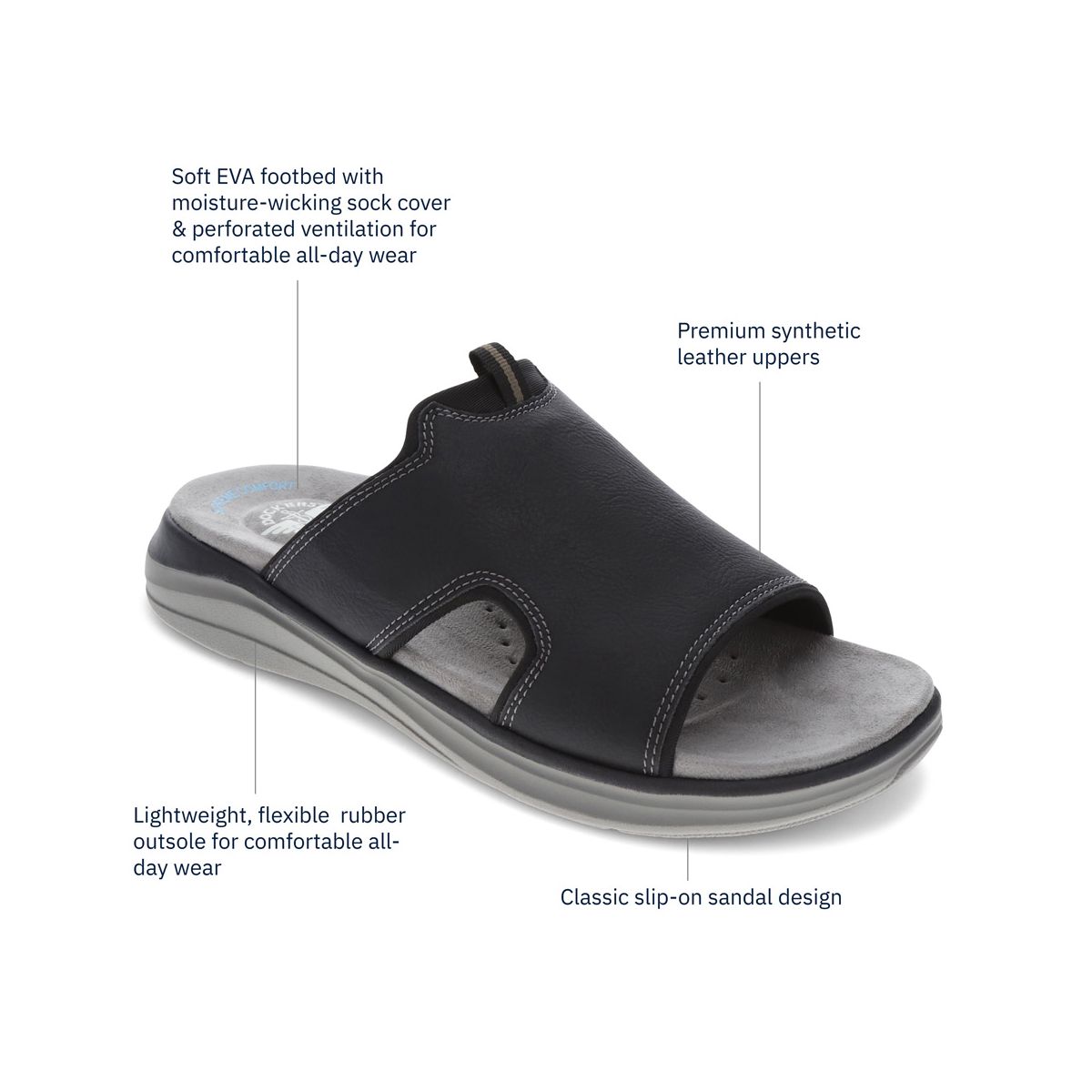 Dockers Mens Barlin Casual Slide Sandal - thumbnail 7