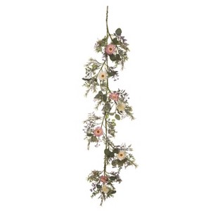 Transpac Synthetic Fabric 60 in. Multicolor Spring Wildflowers Garland - 1 of 2