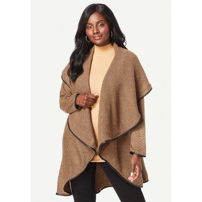 Jessica London Faux Leather-Trim Sweater