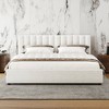 Omax Decor,Jaxon Upholstered Platform King Bed in White Boucle Fabric - 3 of 4