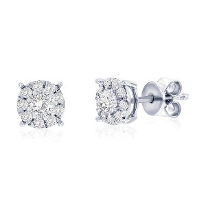 Diamonds D'Argento Sterling Silver, 0.51cttw Lab-Grown Diamond, 6mm Studs - (20 Stones) - Silver - 1 of 2