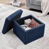 LIKEPAY Corduroy Square Storage Ottoman with Lift Off Top - 3 of 4
