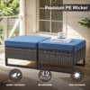 POCASSY Patio Wicker Rattan Swivel Rocking Glider Chair Set of 2 with Ottoman and Side Table, 5 Piece All Weather Brown Wicker Patio Furniture Set - 4 of 4