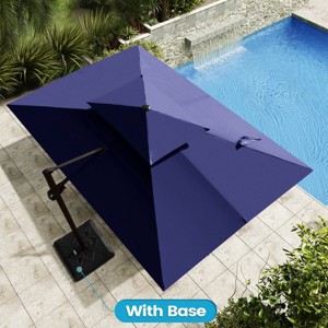 Crestlive Products 9x11.5FT Double Top Cantilever Umbrella Outdoor 360 Degree Rotation 6 Heights Adjustable Cantilever Patio Umbrella with Base - 1 of 4