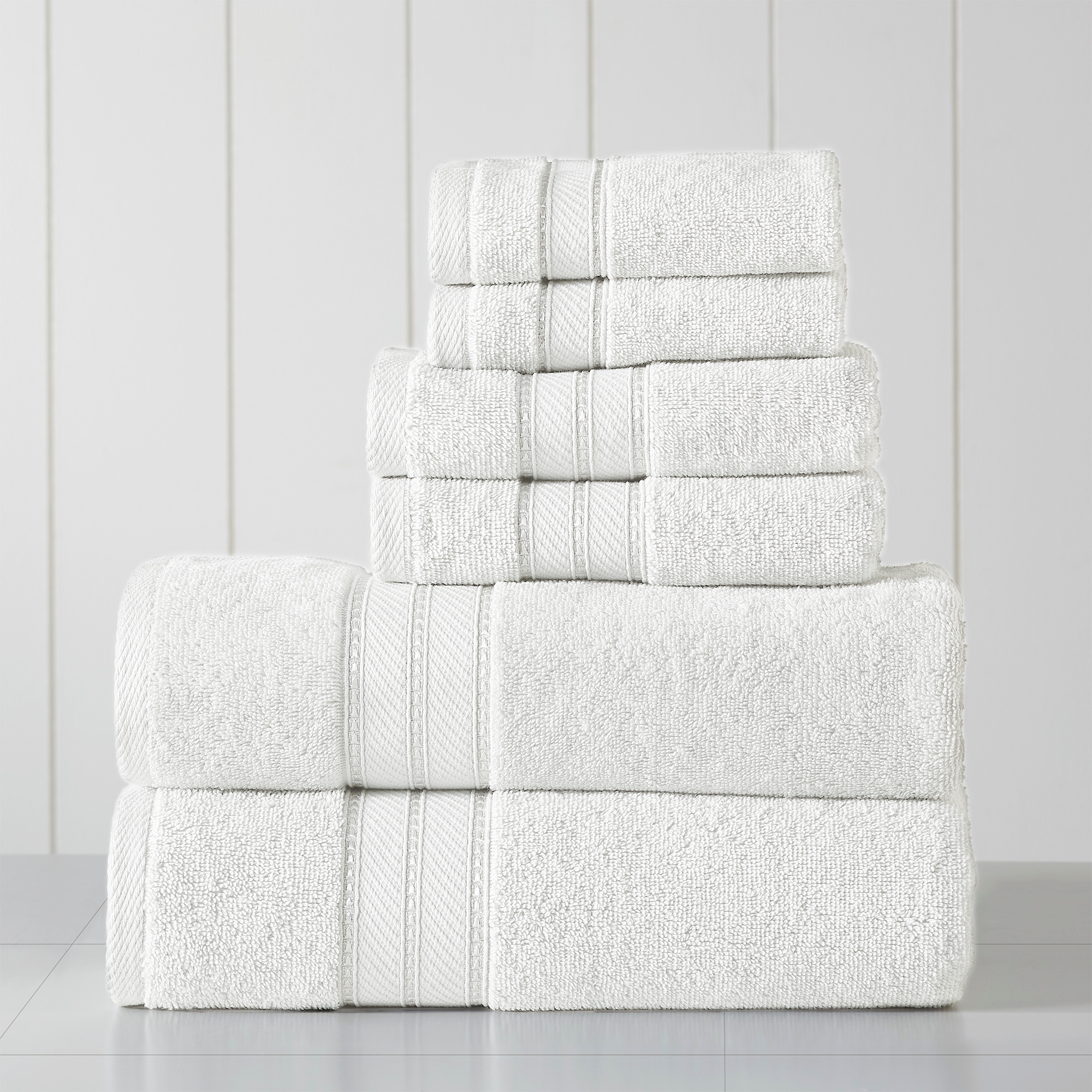 Modern Threads Spunloft 100% Combed Cotton 6-pc Towel Set, White