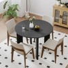 42 Inch Walnut Colored Circular Dining Table, Suitable For Dining With Multiple People At The Same Time, Suitable For Both Dining And Living Rooms - 2 of 4