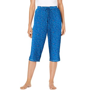 Dreams & Co. Women's Plus Size Knit Sleep Capri - 1 of 4