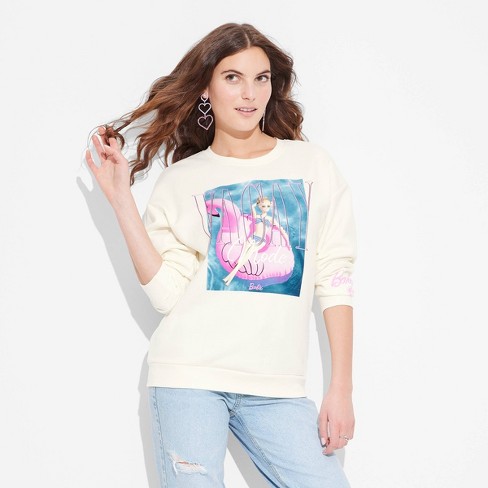 Women's Barbie Afro Graphic Sweatshirt - Pink 3x : Target