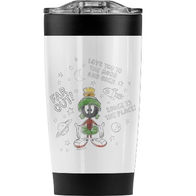 Looney Tunes Marvin The Martian Moon & Back Steel Tumbler 20oz Coffee Travel Mug