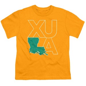 Xavier University Of Louisiana Distressed Primary Logo Kids T-Shirt For Youth Gold - 1 of 4