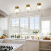 PAKOKULA Modern 9.1 in. 1-Light Gold Semi-Flush Mount Ceiling Light with Globe Glass Shade - 4 of 4