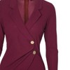 Women's Fall Henly V Neck Business Work Dress Long Sleeve Bodycon Midi Elegant Office Sheath Dress - 3 of 4