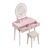 Okak Luxury Vanity Table with Beautiful Mirror & Lights,Storage Dressing Desk with Drawers & Stool,Princess Makeup Table Set for Bedrooms - 4 of 4