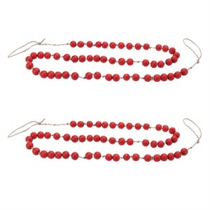 Wood Beaded String Garland (Set of 2) - 1 of 3