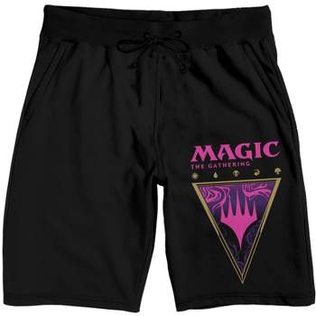 Magic the Gathering Planeswalker Symbols Logo Men's Black Drawstring Sleep Pajama Shorts