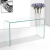 Spassway Narrow Console Table Transparent Tempered Glass Sofa Table Modern Entryway Tables for Hallway Entryway Living Room Bedroom - 2 of 4