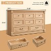 Sincido 8 Drawers Dresser for Bedroom, Farmhouse 61" Wide Tall Dressers w/Roman Column - 3 of 4
