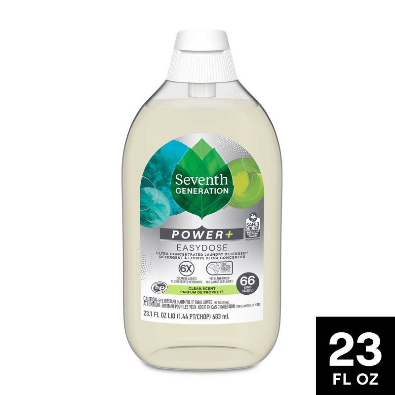 Seventh Generation Power Plus Laundry Detergent - Clean Scent - 23.1oz, 1 of 8
