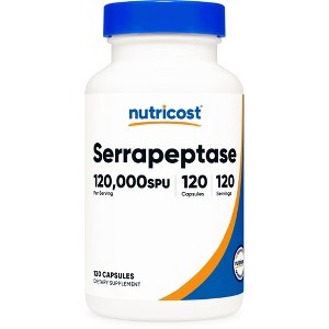 Nutricost Serrapeptase (120,000 SPU) 120 Capsules - Gluten Free, GMO-Free, and Vegetarian Friendly, 120 Servings - 1 of 4